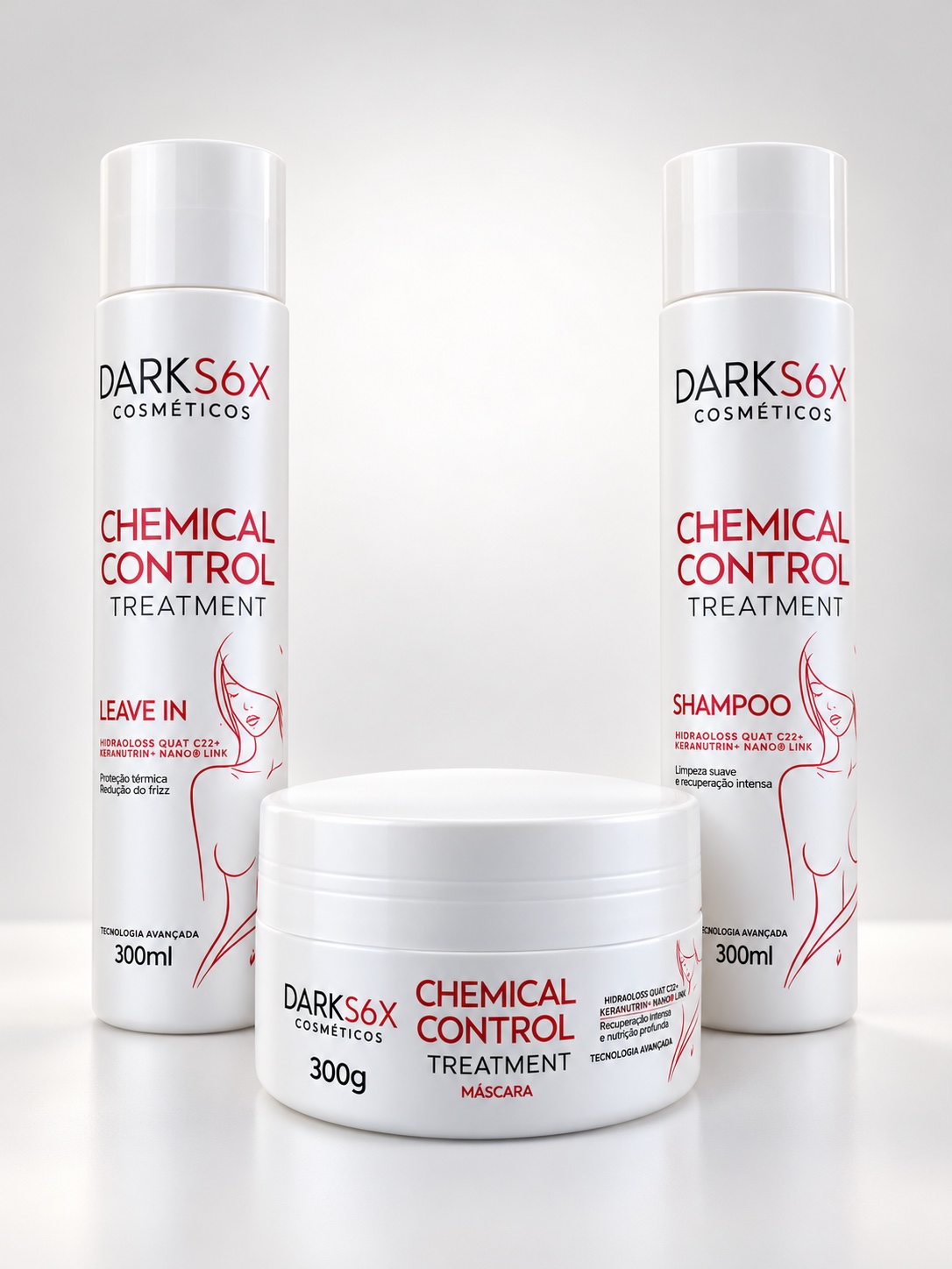 Kit Home Care Darks6x Chemical Control com shampoo, máscara e protetor térmico